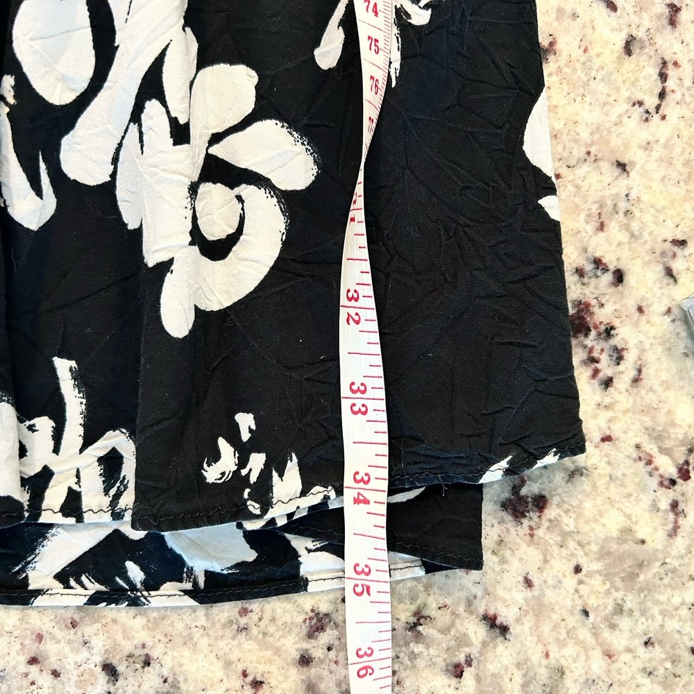 Vintage Tori Richard‎ Dress Hawaiian Aloha Sleeveless Black White Knee Length M - Picture 5 of 6
